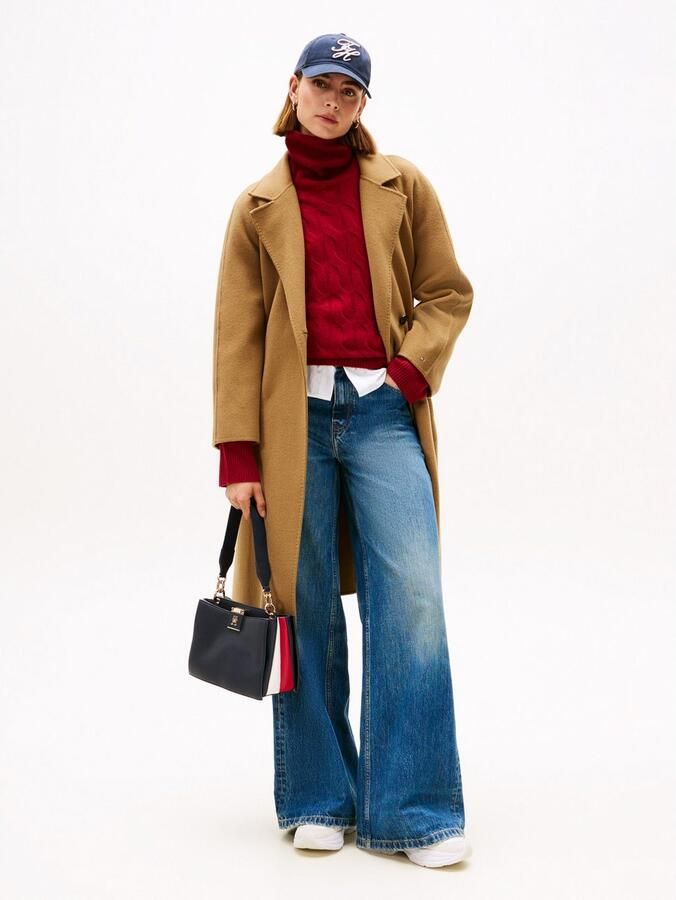 Tommy Hilfiger Tas TH HER MED SATCHEL CORP dames schoudertas draagtas met vlagstrepen op de zijkant - Foto 3