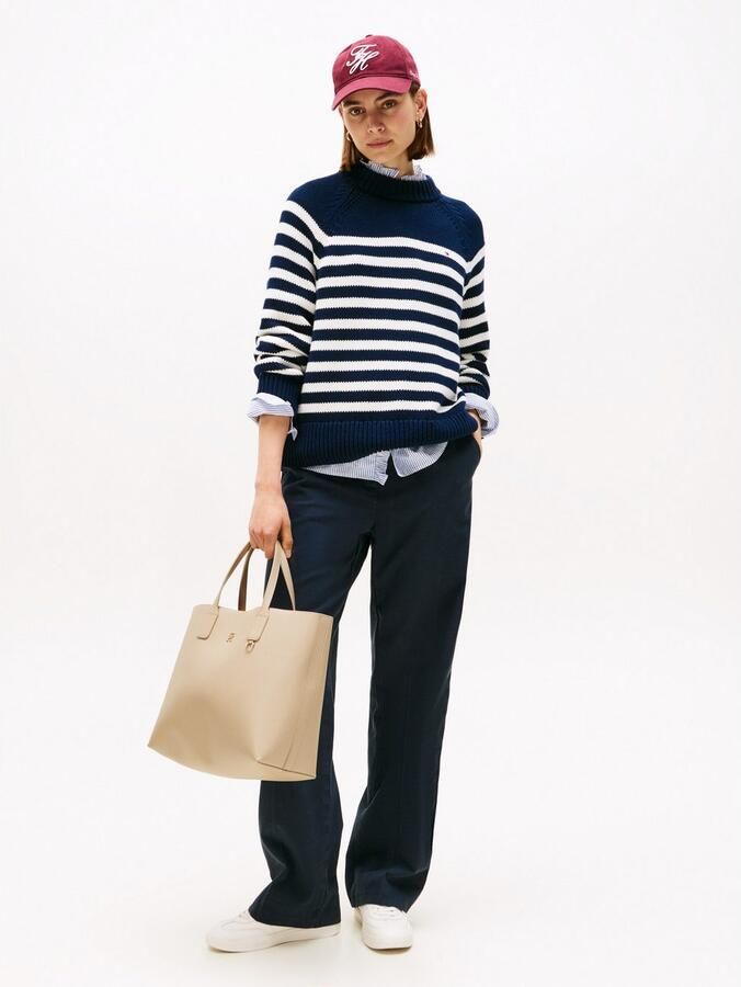 Tommy Hilfiger Tas TH ICON SATCHEL dames schoudertas draagtas met binnenzak (2-delig Ritsvak aan de buitenkant) - Foto 3