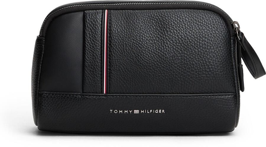 Tommy Hilfiger Toilettas TH CENTRAL WASHBAG reis heren toilettas met gekleurde paspelering - Foto 4