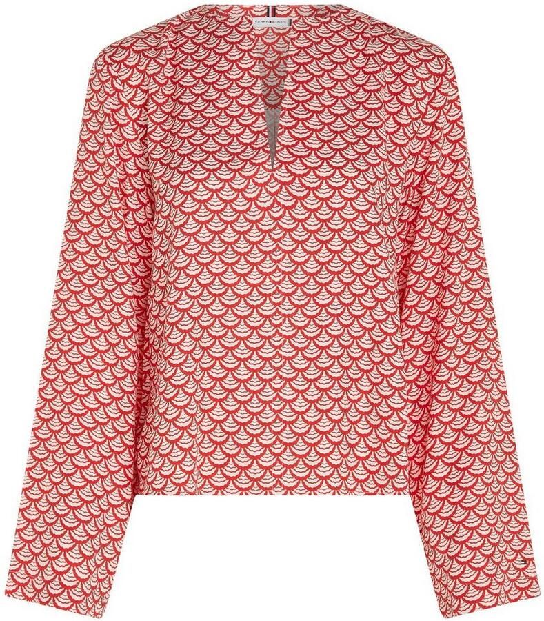 Tommy Hilfiger Top SEAL AOP V-NECK BLOUSE