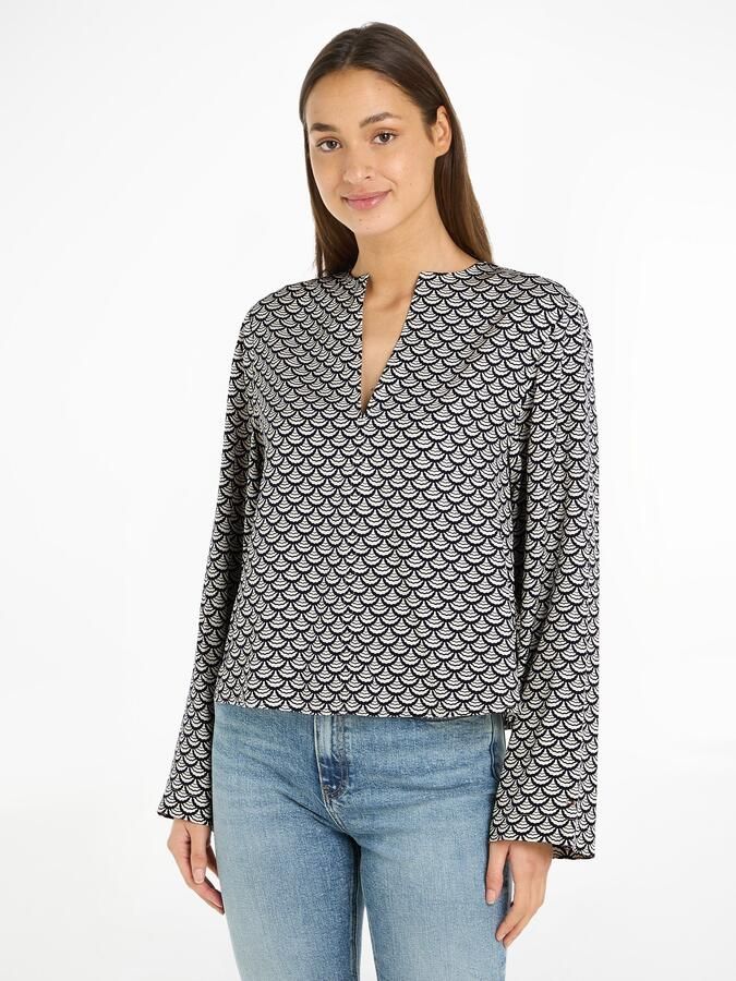 Tommy Hilfiger Top SEAL AOP V-NECK BLOUSE - Foto 5