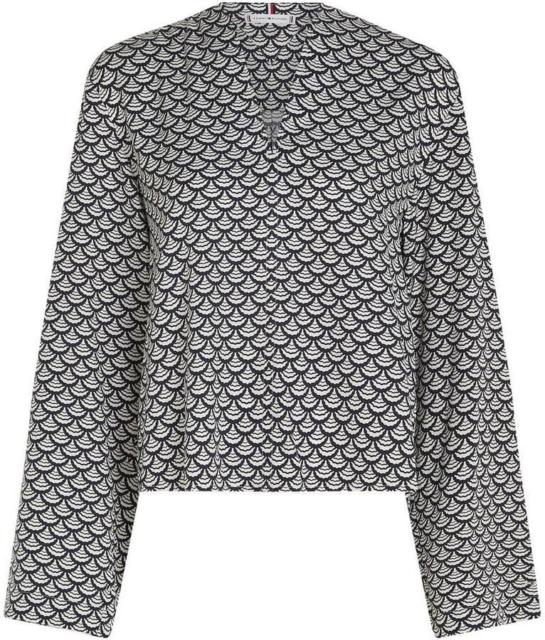 Tommy Hilfiger Top SEAL AOP V-NECK BLOUSE