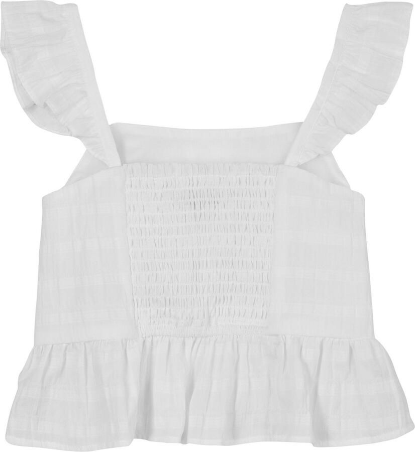 Tommy Hilfiger Top TEXTURED COTTON TOP SLVLS met borduursel met ruches