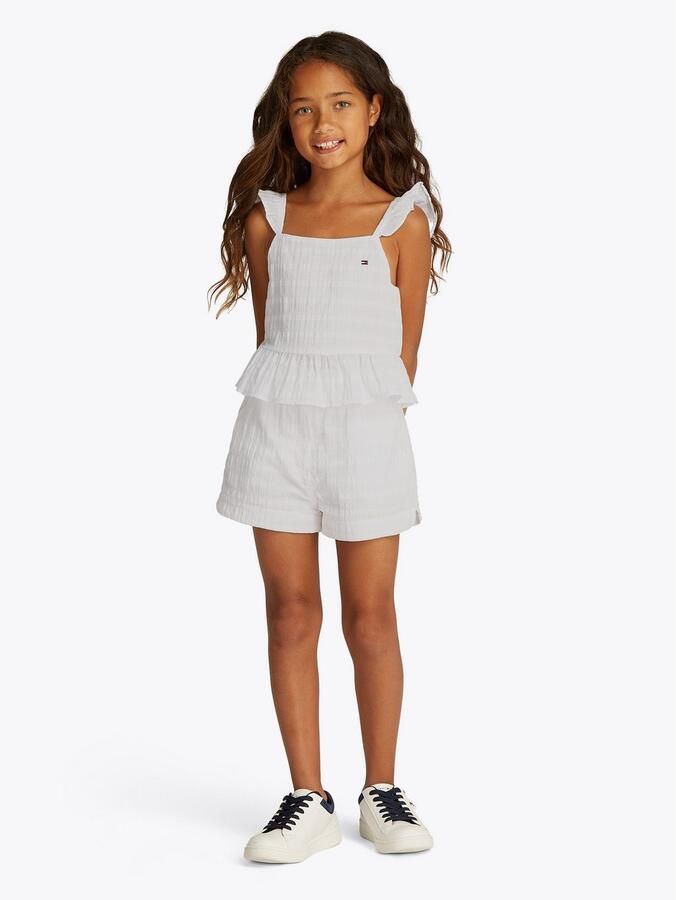 Tommy Hilfiger Top TEXTURED COTTON TOP SLVLS met borduursel met ruches - Foto 6