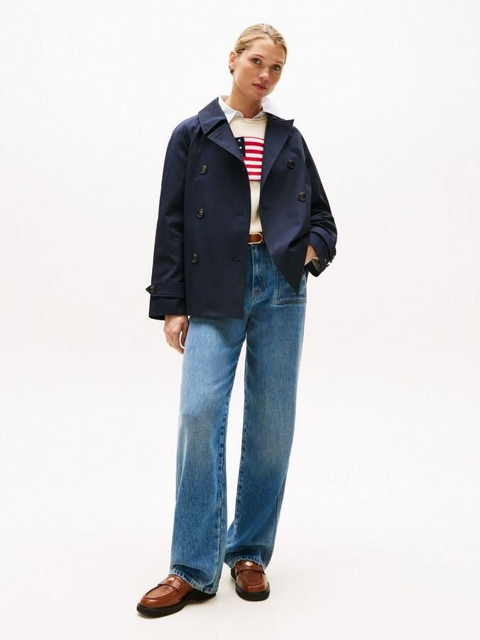 Tommy Hilfiger Korte trenchcoat met waterafstotende functie