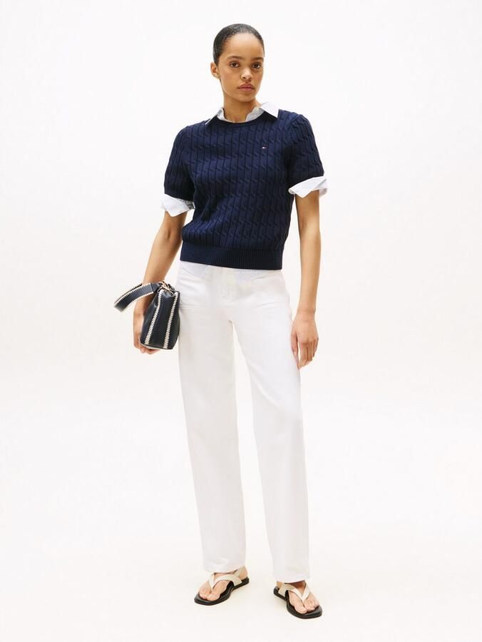 Tommy Hilfiger Trui met korte mouwen CO CABLE MID GG S S C-NK SWT - Foto 2