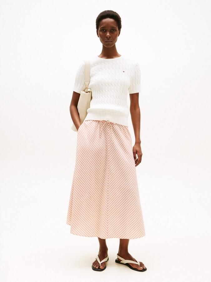 Tommy Hilfiger Trui met korte mouwen CO CABLE MID GG S S C-NK SWT