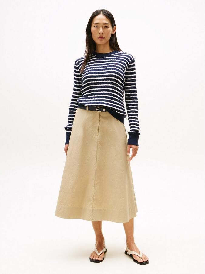 Tommy Hilfiger Trui met ronde hals CO CABLE C-NK LS SWEATER - Foto 2