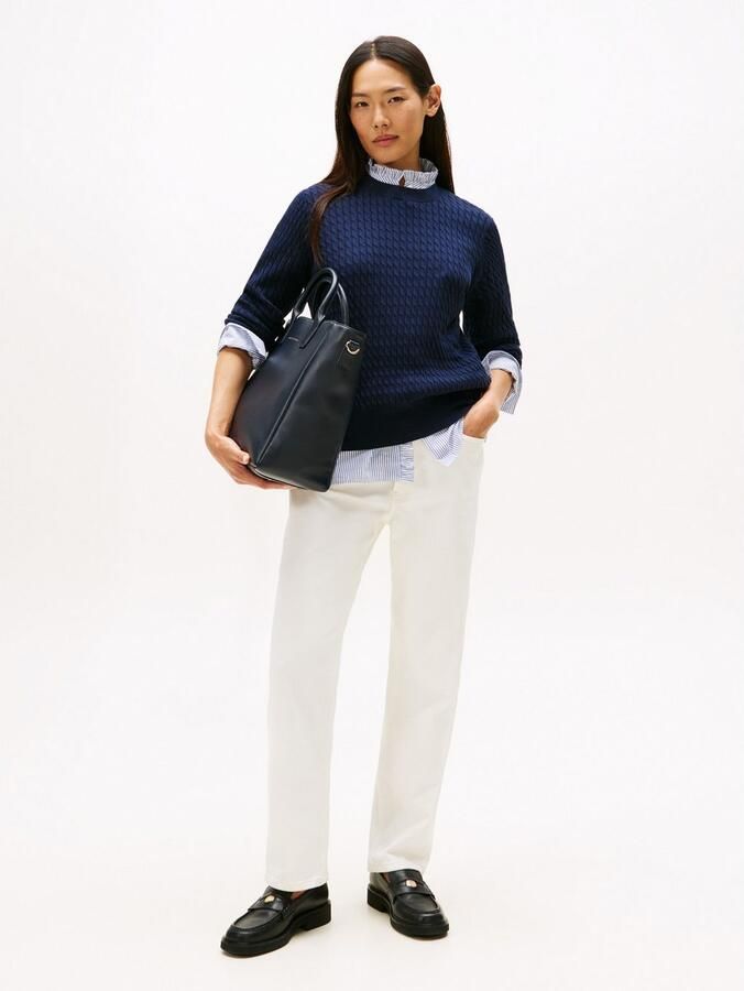 Tommy Hilfiger Trui met ronde hals CO CABLE C-NK LS SWEATER - Foto 3