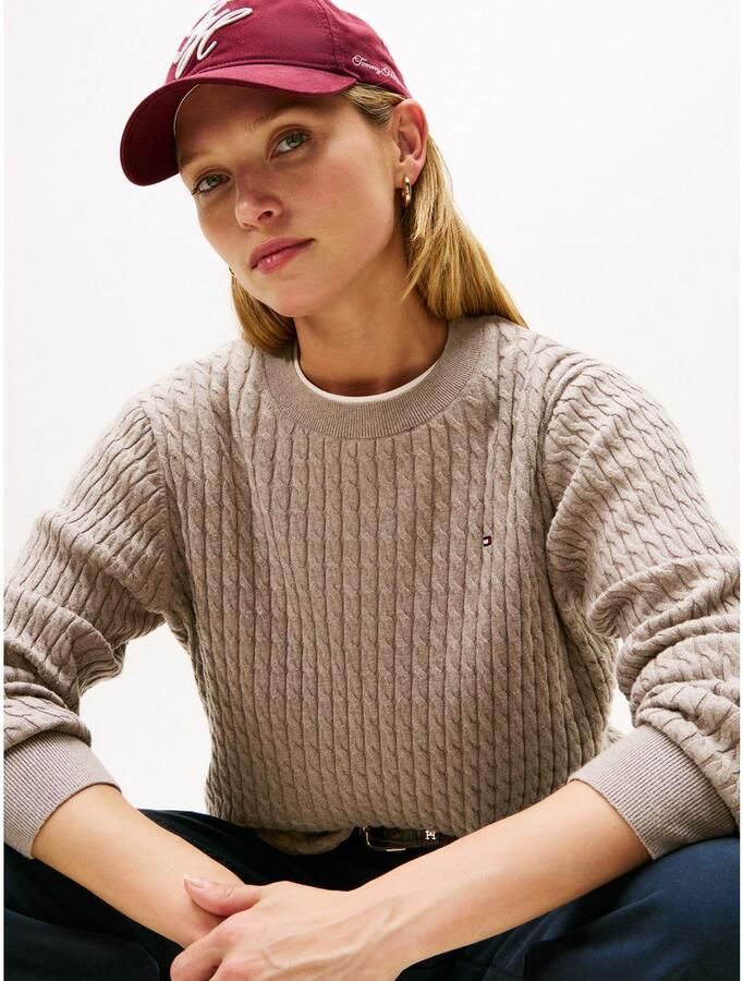 Tommy Hilfiger Trui met ronde hals CO CABLE C-NK LS SWEATER - Foto 2