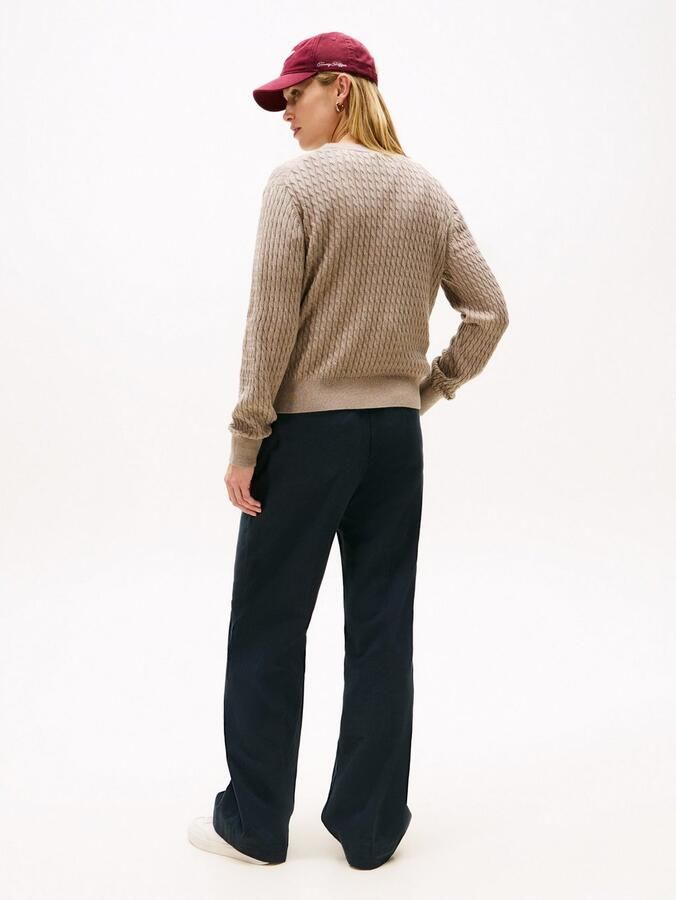 Tommy Hilfiger Trui met ronde hals CO CABLE C-NK LS SWEATER - Foto 4