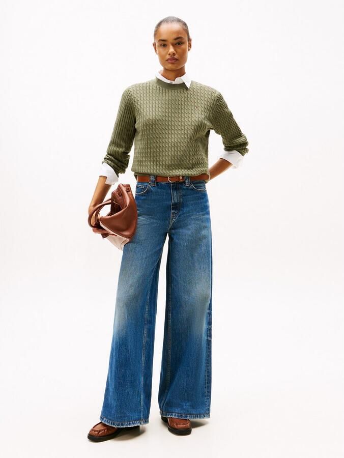 Tommy Hilfiger Trui met ronde hals CO CABLE C-NK LS SWEATER - Foto 3