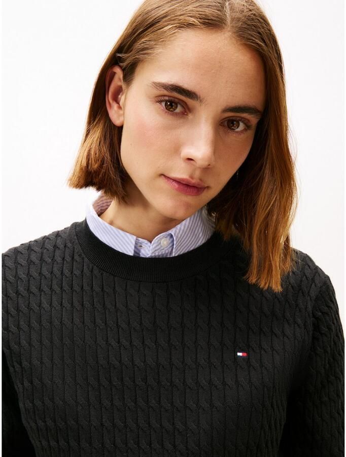 Tommy Hilfiger Trui met ronde hals CO CABLE C-NK LS SWEATER - Foto 2
