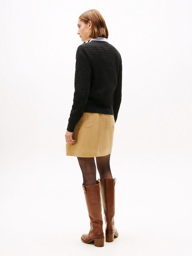 Tommy Hilfiger Trui met ronde hals CO CABLE C-NK LS SWEATER - Foto 4