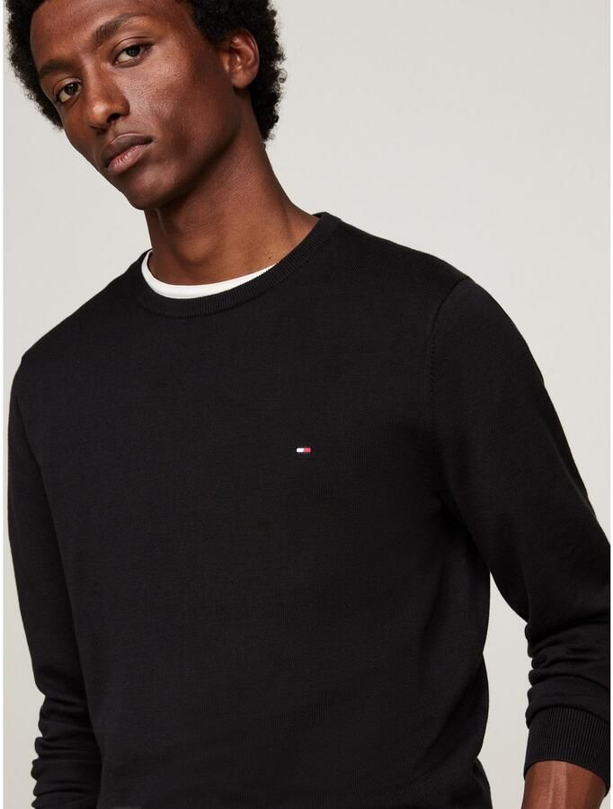 Tommy Hilfiger Trui met ronde hals ESSENTIAL COTTON CREW NECK 100% katoen crewneck regular fit premium mode