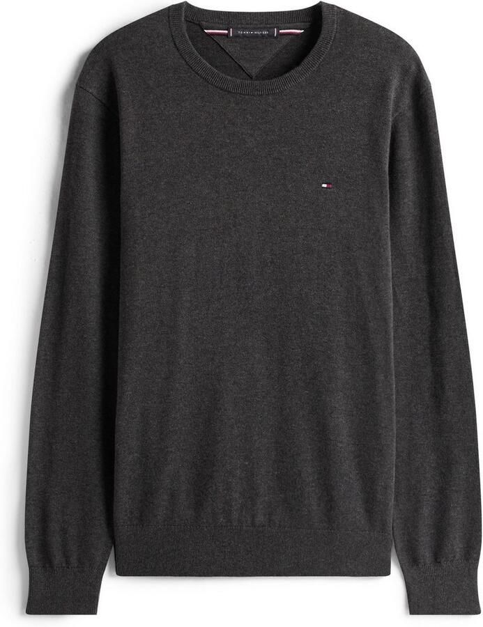 Tommy Hilfiger Trui met ronde hals ESSENTIAL COTTON CREW NECK 100% katoen crewneck regular fit premium mode