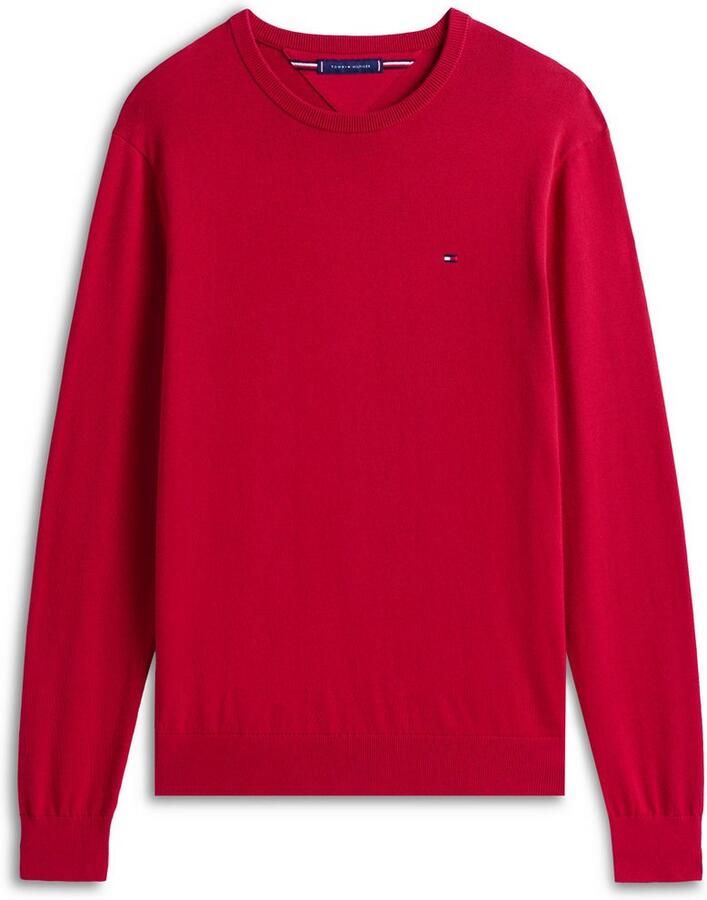Tommy Hilfiger Trui met ronde hals ESSENTIAL COTTON CREW NECK 100% katoen crewneck regular fit premium mode