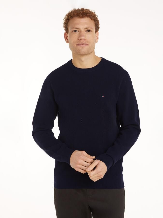 Tommy Hilfiger Trui met ronde hals ESSENTIAL STRUCTURE CREW NECK met structuur en label - Foto 13