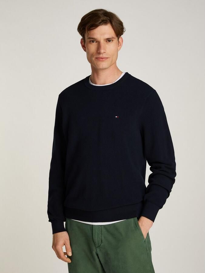 Tommy Hilfiger Trui met ronde hals ESSENTIAL STRUCTURE CREW NECK met structuur en label - Foto 12
