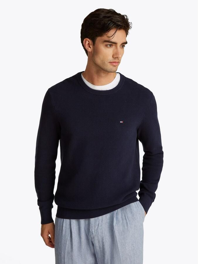 Tommy Hilfiger Trui met ronde hals ESSENTIAL STRUCTURE CREW NECK met structuur en label - Foto 15