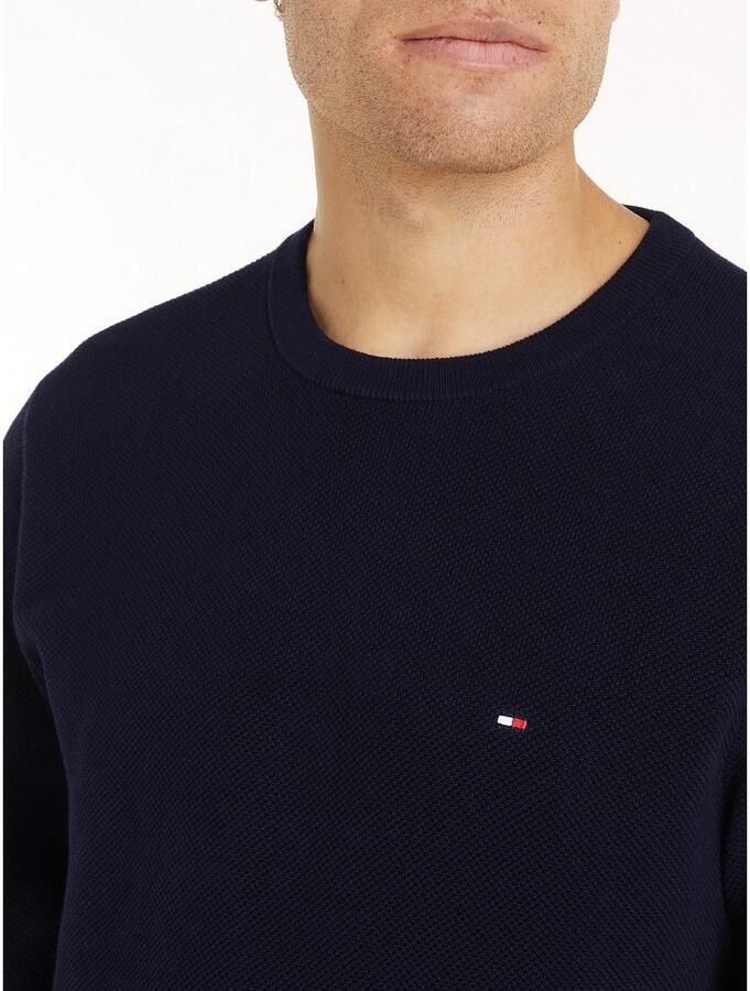 Tommy Hilfiger Trui met ronde hals ESSENTIAL STRUCTURE CREW NECK met structuur en label - Foto 7