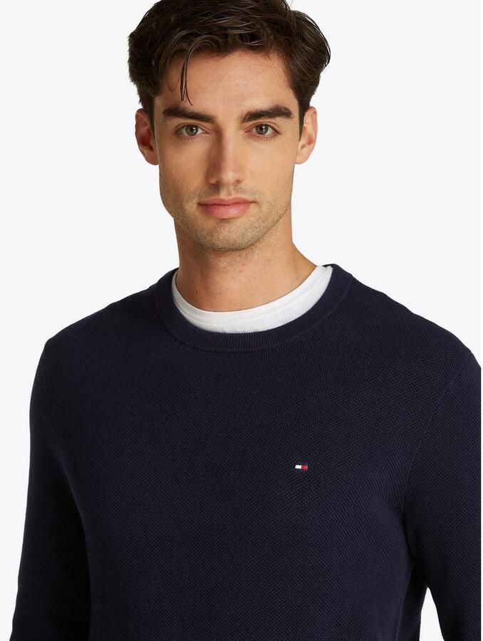 Tommy Hilfiger Trui met ronde hals ESSENTIAL STRUCTURE CREW NECK met structuur en label - Foto 9