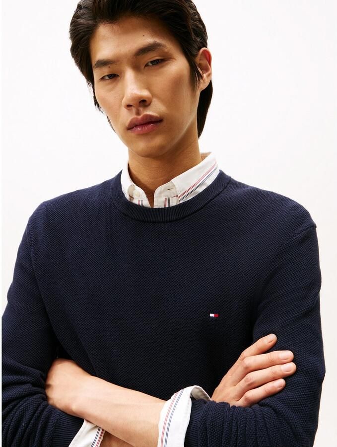 Tommy Hilfiger Trui met ronde hals ESSENTIAL STRUCTURE CREW NECK met structuur en label - Foto 8