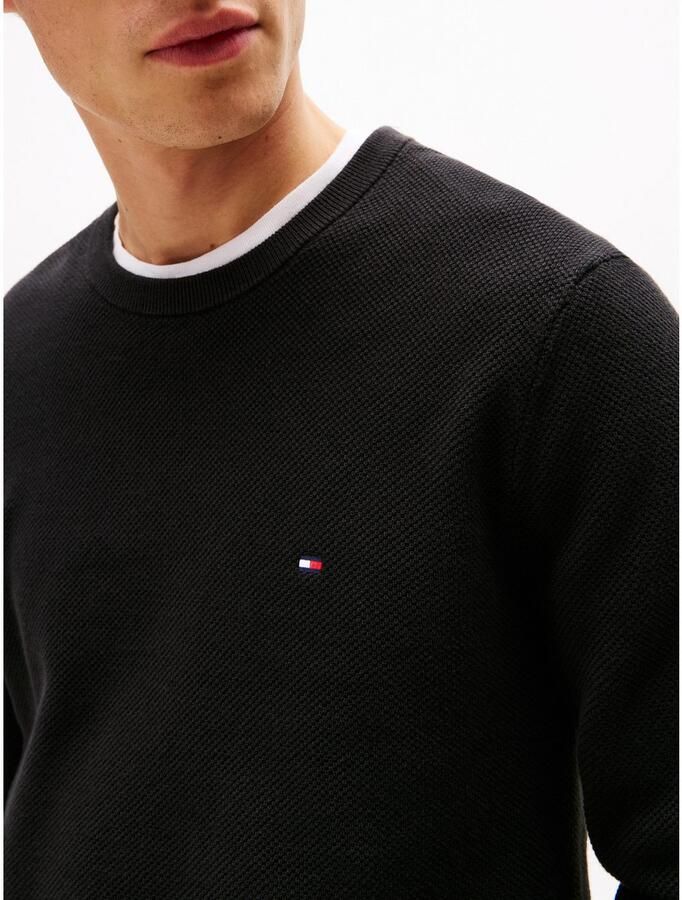 Tommy Hilfiger Trui met ronde hals ESSENTIAL STRUCTURE CREW NECK met structuur en label - Foto 2