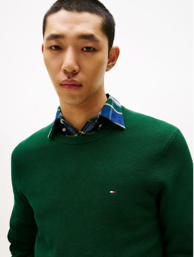 Tommy Hilfiger Trui met ronde hals ESSENTIAL STRUCTURE CREW NECK met structuur en label - Foto 2