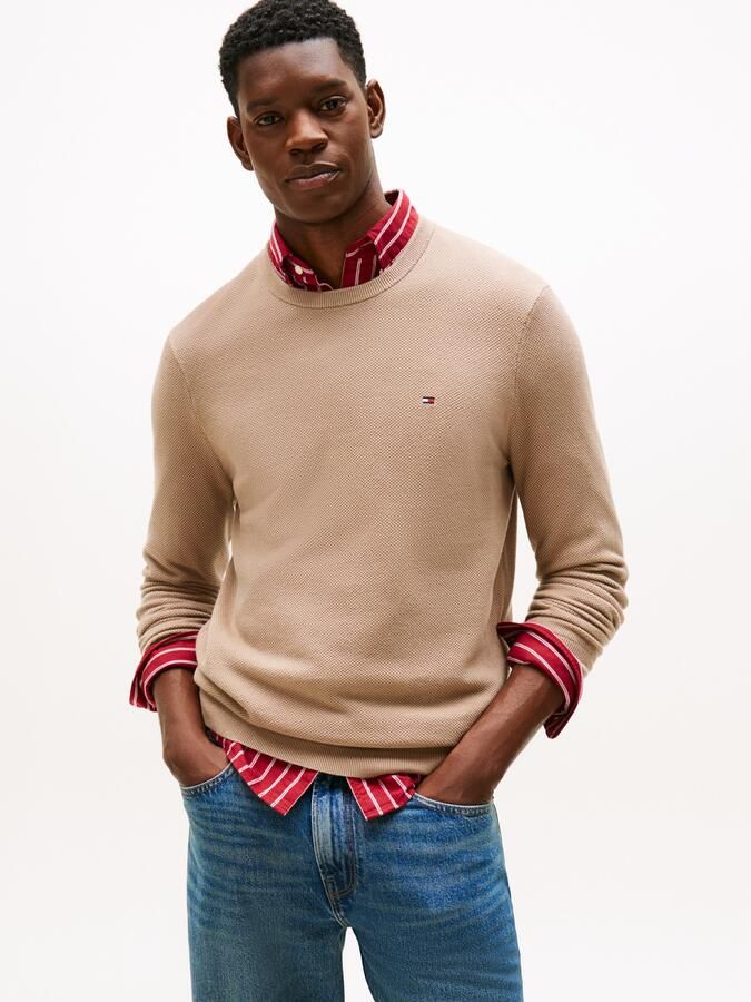 Tommy Hilfiger Trui met ronde hals ESSENTIAL STRUCTURE CREW NECK met structuur en label - Foto 5