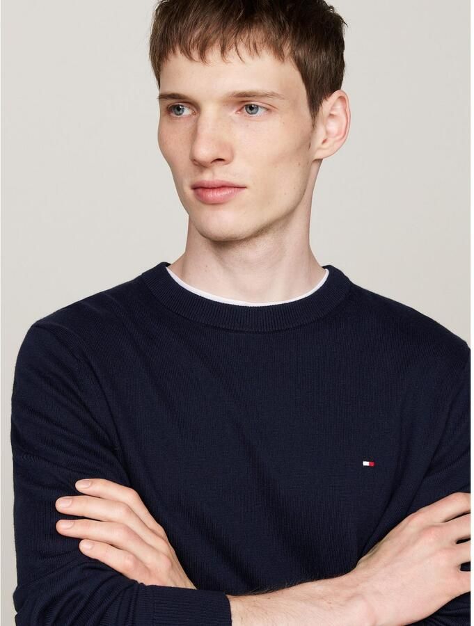 TOMMY HILFIGER Heren Truien & Vesten Pima Org Ctn Cashmere Crew Neck Donkerblauw - Foto 11