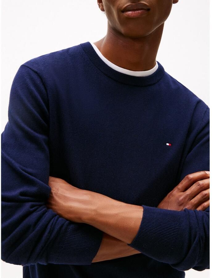 TOMMY HILFIGER Heren Truien & Vesten Pima Org Ctn Cashmere Crew Neck Donkerblauw - Foto 8