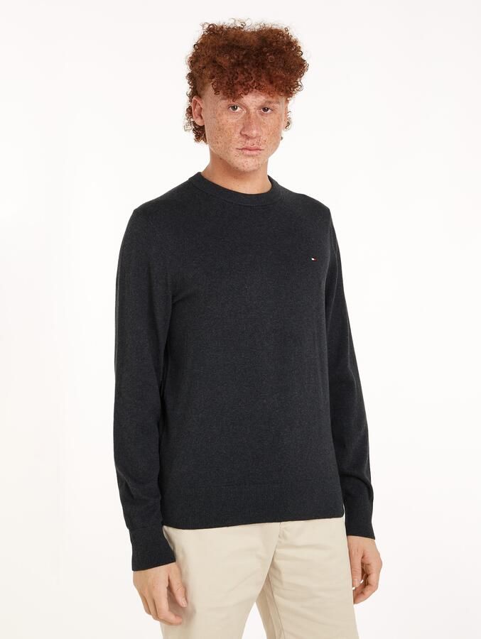 TOMMY HILFIGER Heren Truien & Vesten Pima Org Ctn Cashmere Crew Neck Donkergrijs - Foto 2