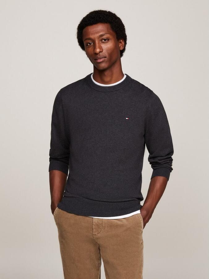 TOMMY HILFIGER Heren Truien & Vesten Pima Org Ctn Cashmere Crew Neck Donkergrijs - Foto 3