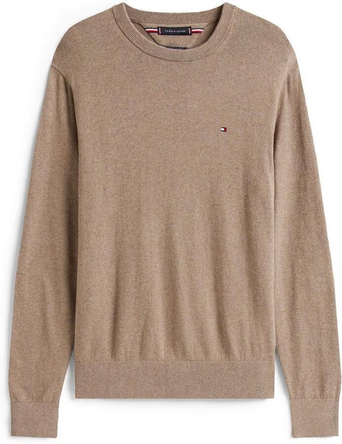 Tommy Hilfiger Trui MW0MW28046 PIMA ORG CTN CASHMER-HI3 COASTAL TAUPE HEATER