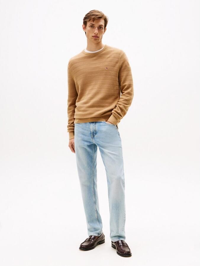 Tommy Hilfiger Trui met ronde hals STRIPE STRUCTURE regular fit licht oversized schouders - Foto 3