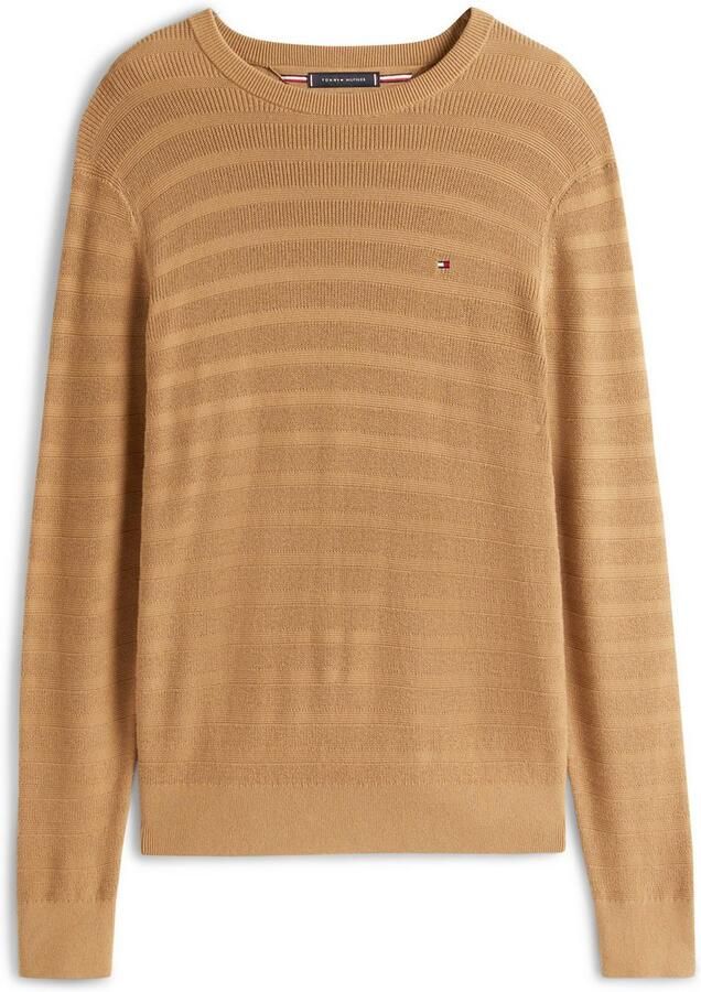 Tommy Hilfiger Trui met ronde hals STRIPE STRUCTURE regular fit licht oversized schouders - Foto 5