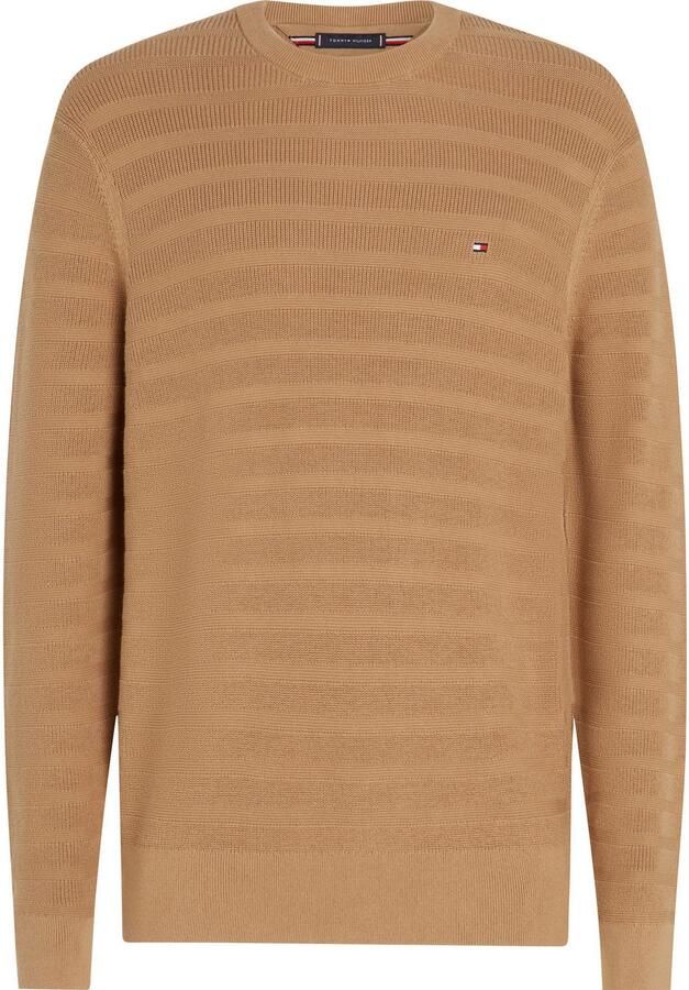 Tommy Hilfiger Trui met ronde hals STRIPE STRUCTURE regular fit licht oversized schouders - Foto 6