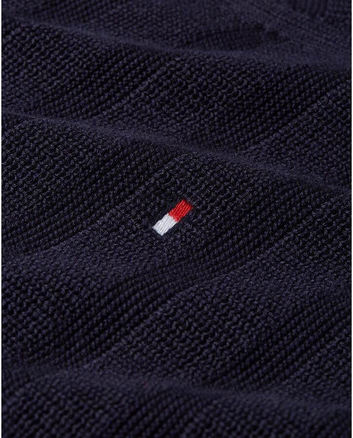 Tommy Hilfiger Trui met ronde hals STRIPE STRUCTURE regular fit licht oversized schouders