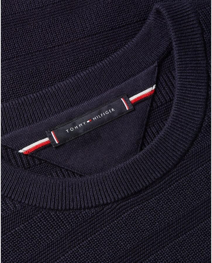 Tommy Hilfiger Trui met ronde hals STRIPE STRUCTURE regular fit licht oversized schouders - Foto 2