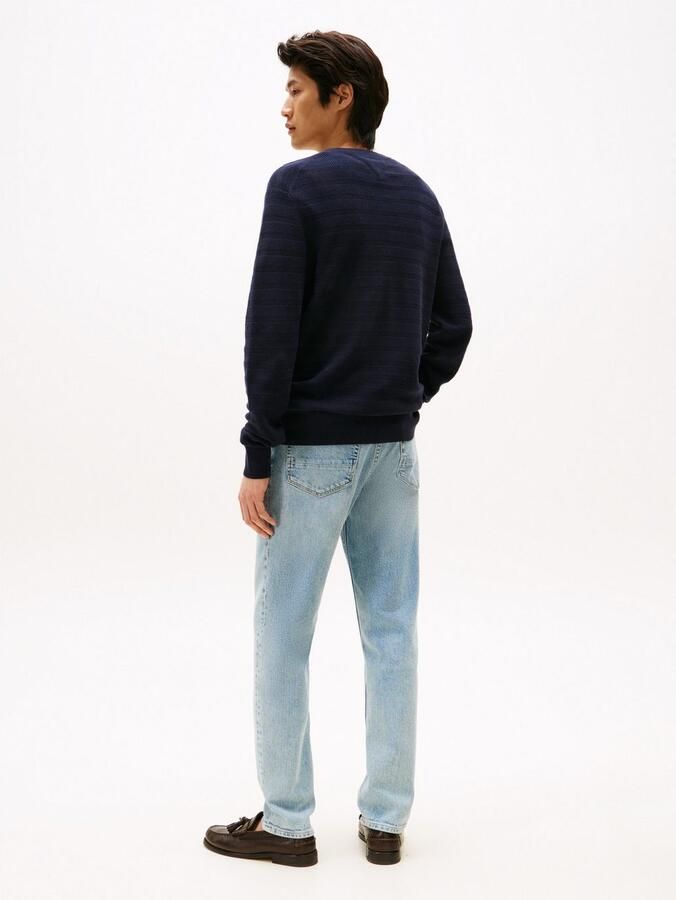 Tommy Hilfiger Trui met ronde hals STRIPE STRUCTURE regular fit licht oversized schouders - Foto 4