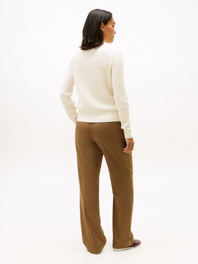 Tommy Hilfiger Trui met V-hals CO CABLE V-NK LS SWT met kabelpatroon logo-borduursel - Foto 10