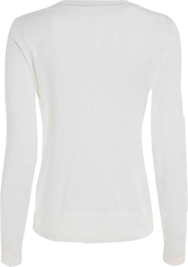 Tommy Hilfiger Trui met V-hals CO JERSEY STITCH V-NK SWEATER Contrastkleurige strepen in de hals en logo borduursel op de mouw - Foto 3