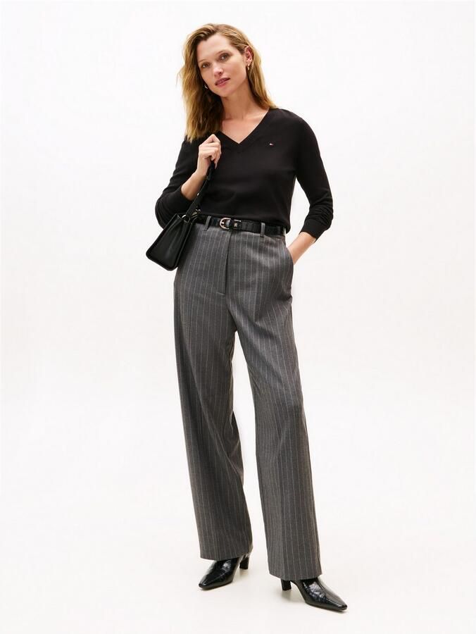 Tommy Hilfiger Trui met V-hals CO JERSEY STITCH V-NK SWEATER met V-hals en rib - Foto 2