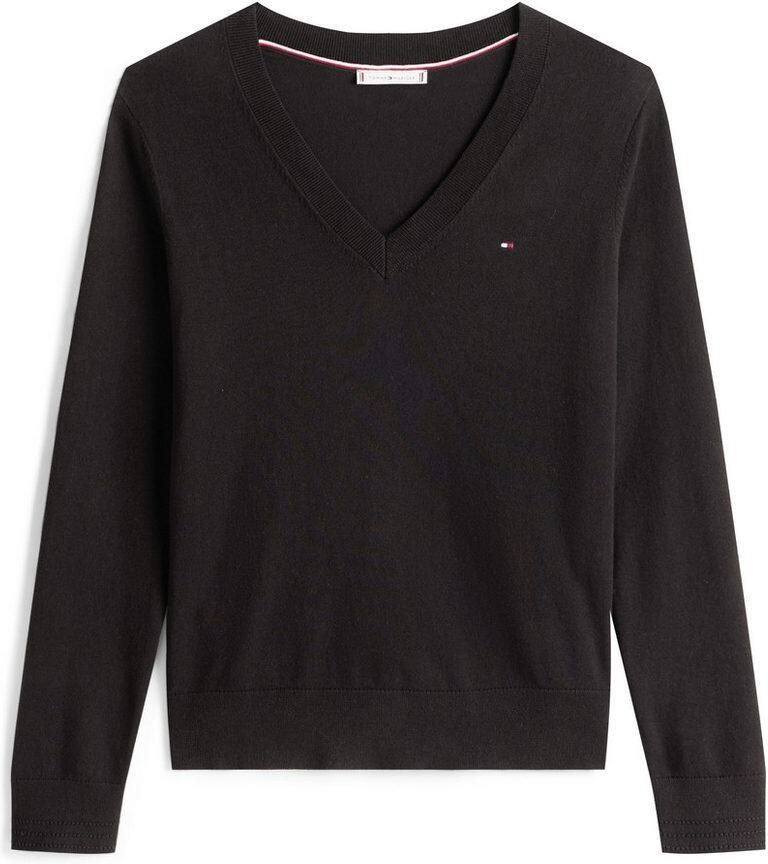 Tommy Hilfiger Trui met V-hals CO JERSEY STITCH V-NK SWEATER met V-hals en rib