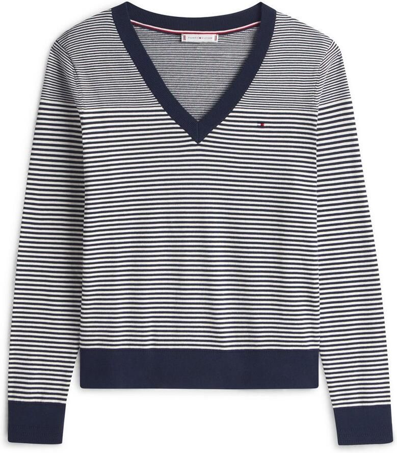 Tommy Hilfiger Trui met V-hals CO JERSEY STITCH V-NK SWEATER met V-hals en rib