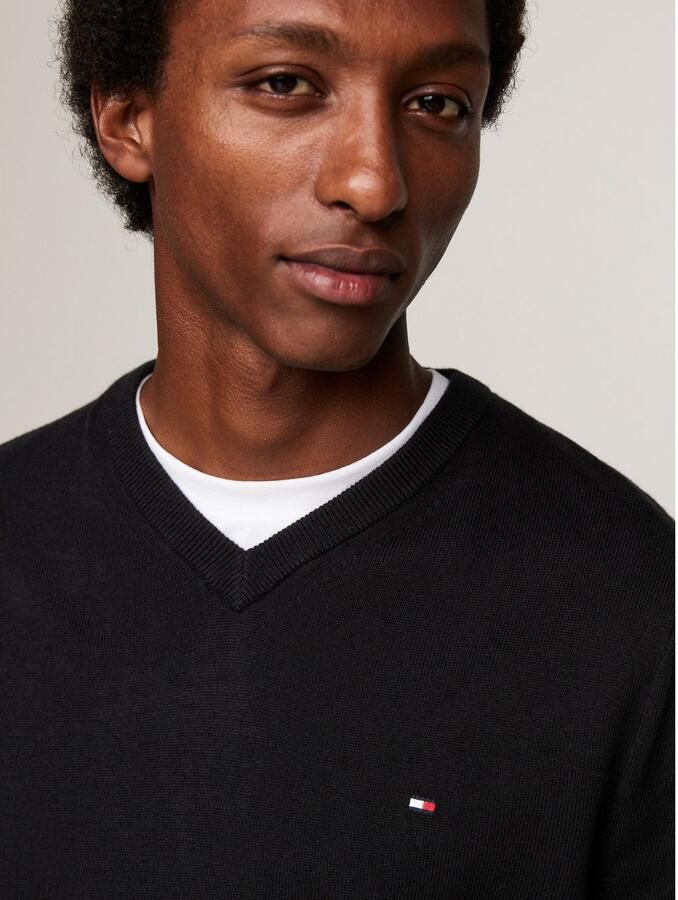 Tommy Hilfiger Regular fit pullover van een mix van katoen en kasjmier