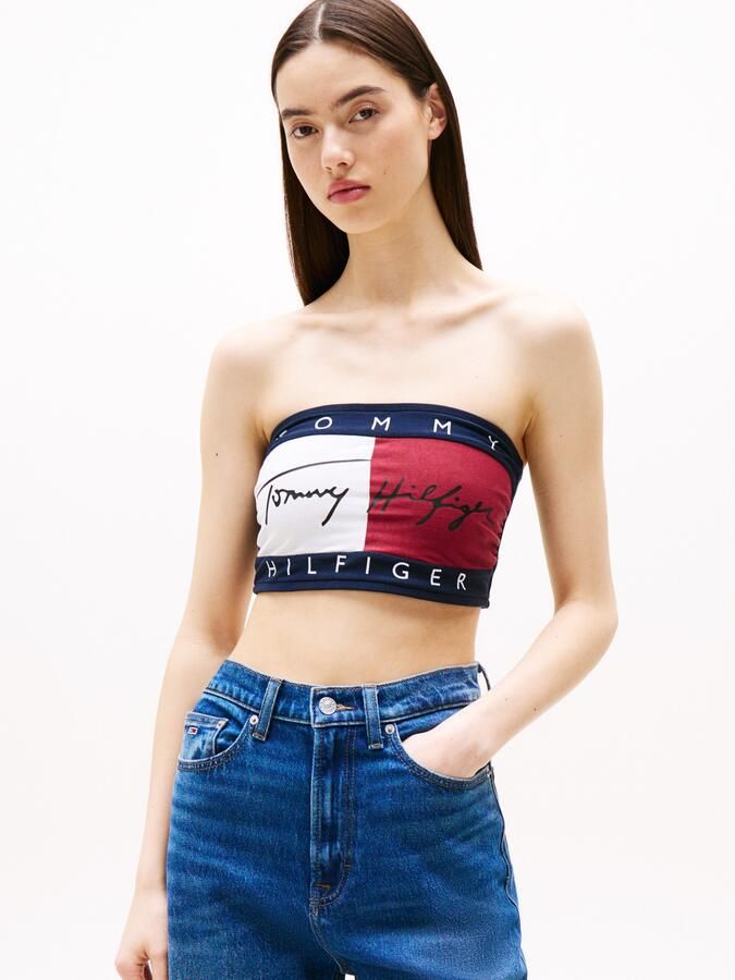 Tommy Hilfiger Underwear Bandeau-bh BANDEAU met colorblock en Tommy Style casual lichaamsnauwsluitend katoenmix - Foto 7