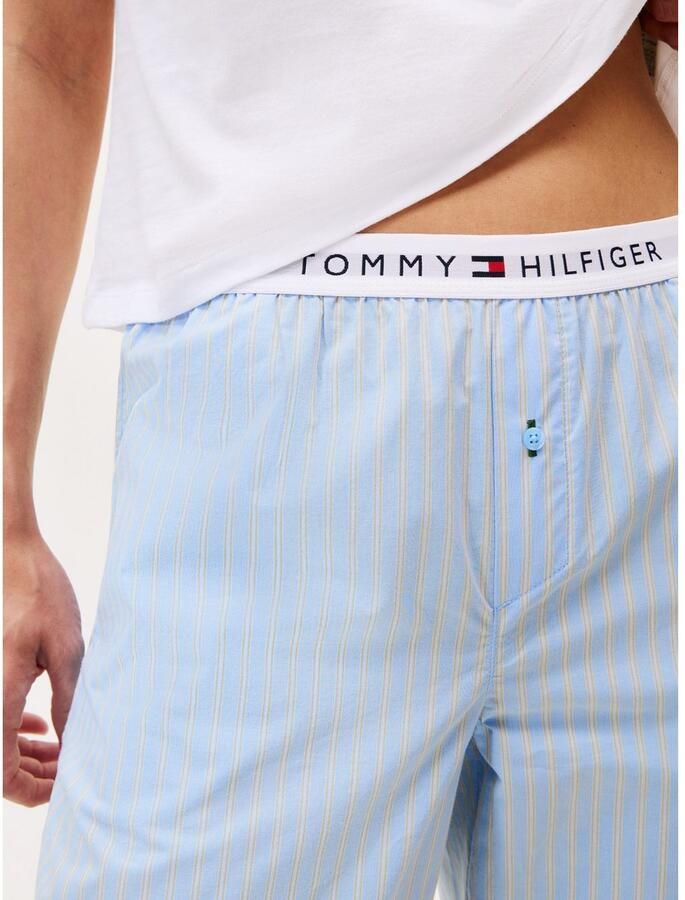 Tommy Hilfiger Underwear Loungebroek POPLIN PANTS met streepjespatroon logo-bund