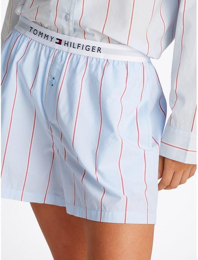 Tommy Hilfiger Underwear Short POPLIN SHORT met streepjespatroon logo-bund
